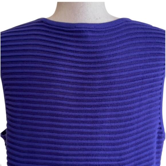 Talbots Purple Ribbed Sleeveless Stretch Casual Sweater Top Size Large NEW - Picture 6 of 10